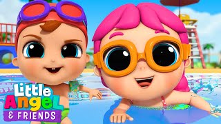 Learn to Swim with Baby John! | Little Angel And Friends Kid Songs