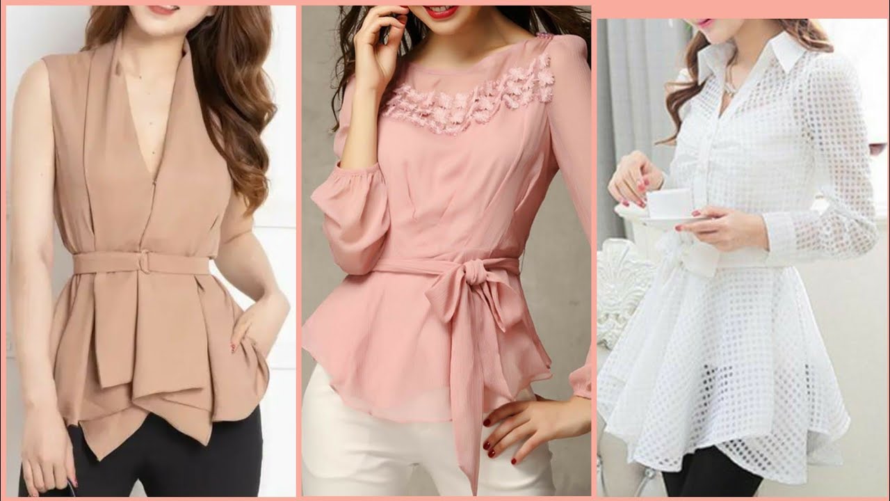 peplum top and blouse/evening women's peplum top/chiffon plain fancy