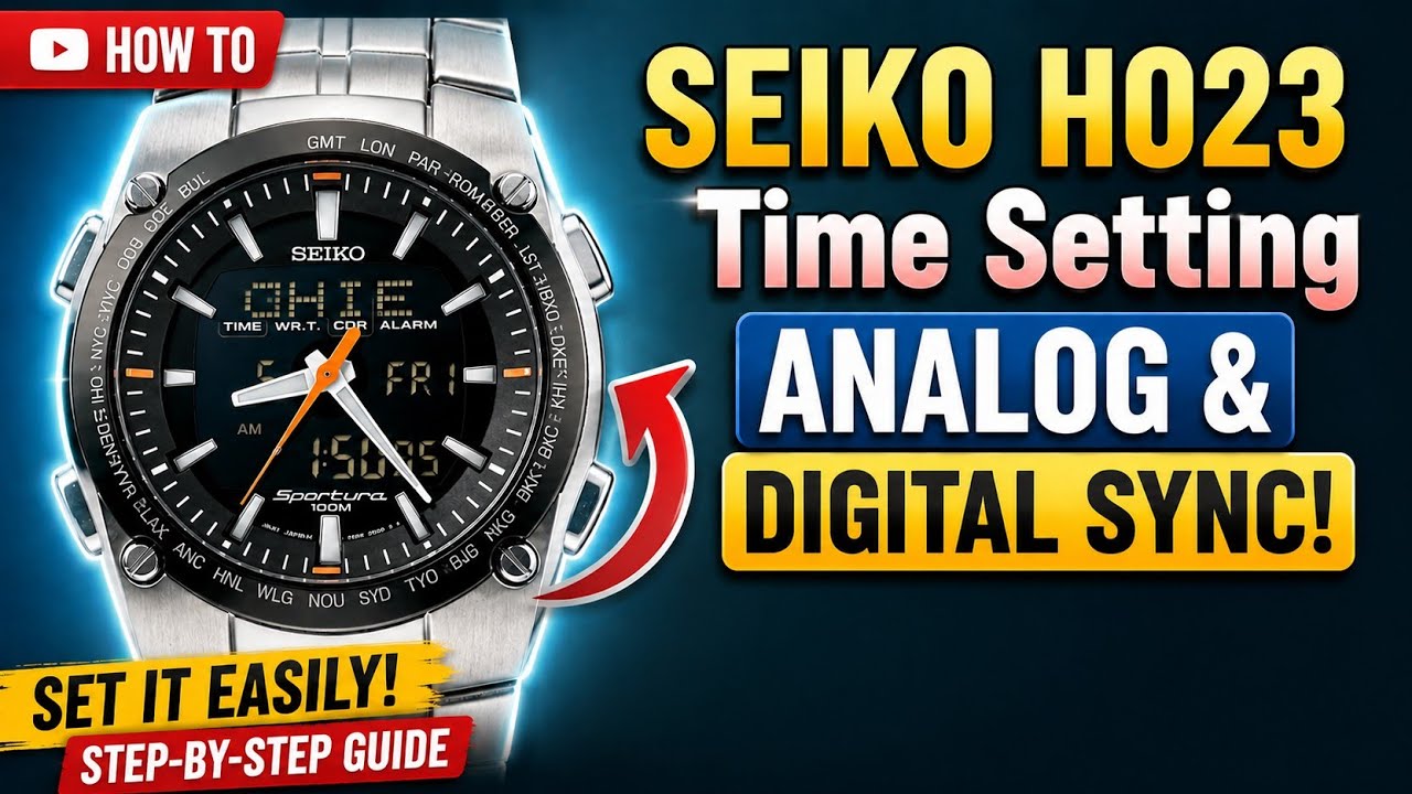 How To Set Seiko H023 Analog & Digital Time Easily - YouTube