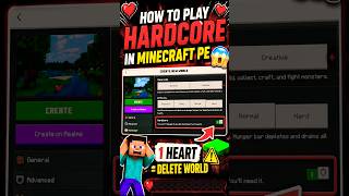 Play Minecraft PE Hardcore Mode | No Mods Needed? 💀🔥