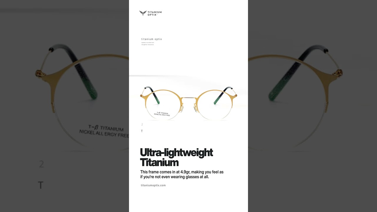 New, Lightest(4.9grams) Titanium Screwless Eyewear Featuring Innovative Organic Hinges