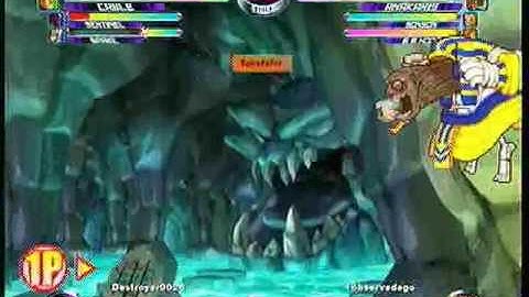 MvC2 Online (360): Destroyer9026 (Spir/Cab/Sent) vs Dereklearnslow (Anak/Son/Hood) 3 .:1.27.10:.