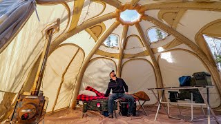 THIS CANVAS TENT IS INSANE. DOG AND GIRLFRIEND APPEAR