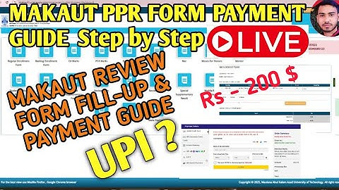 Makaut Odd Sem Review Form Fill Up Payment Process Step By Step 2025 | Makaut PPR Form Fill Up |