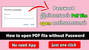 How to unlock pdf file without password Tamil | Tech Plus tamil