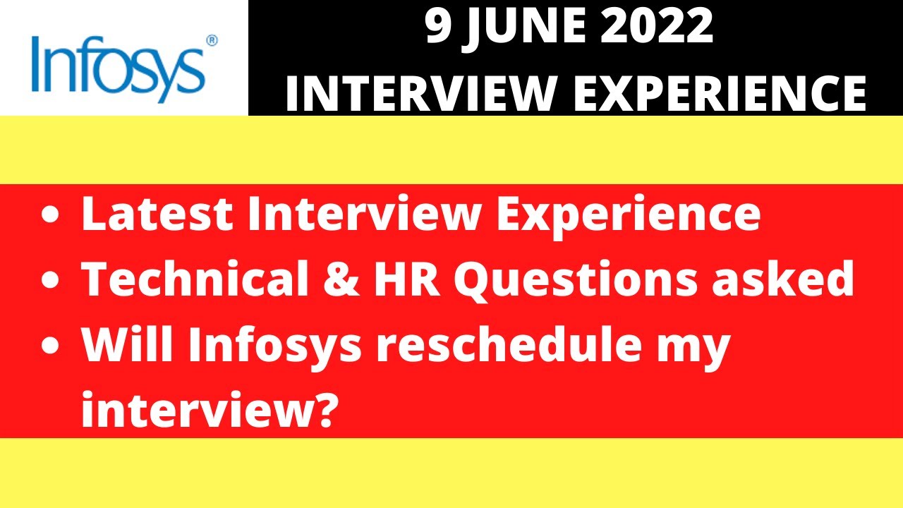 LATEST INFOSYS 9 JUNE 2022 INTERVIEW EXPERIENCE | INFOSYS 9 JUNE ...