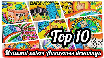 National voters day drawing/मतदाता जागरूकता ड्राइंग /voters awareness drawing/voter utsav