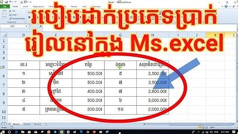 របៀបដាក់ប្រភេទប្រាក់រៀលនៅក្នុង Excel