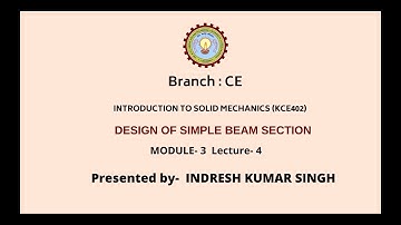Introduction To Solid Mechanics | Design of Simple Beam Section | AKTU Digital Education