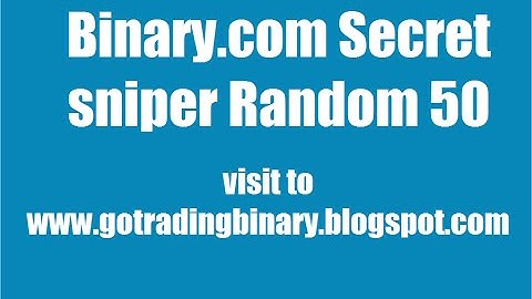 [Binary.com secret] sniper in the R / F tick 5 Random 50