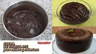 CREMA DE CHOCOLATE PARA RELLENO Y COBERTURA DE TORTAS muy fácil