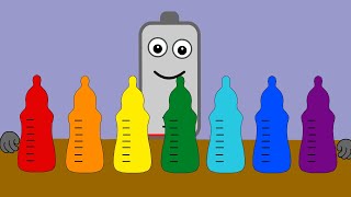 Rainbow Baby Bottles 🌈 Drink Mukbang | Asmr Mukbang Animation | Battery Charging Animation screenshot 3