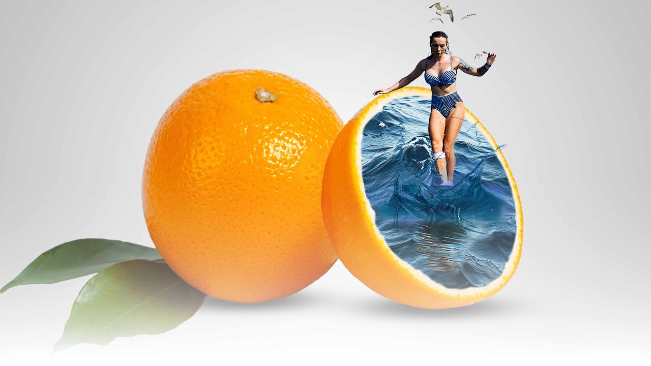 Creative Photo Manipulation Orange and a Surfer Girl  Adobe Photoshop Full Tutorial
