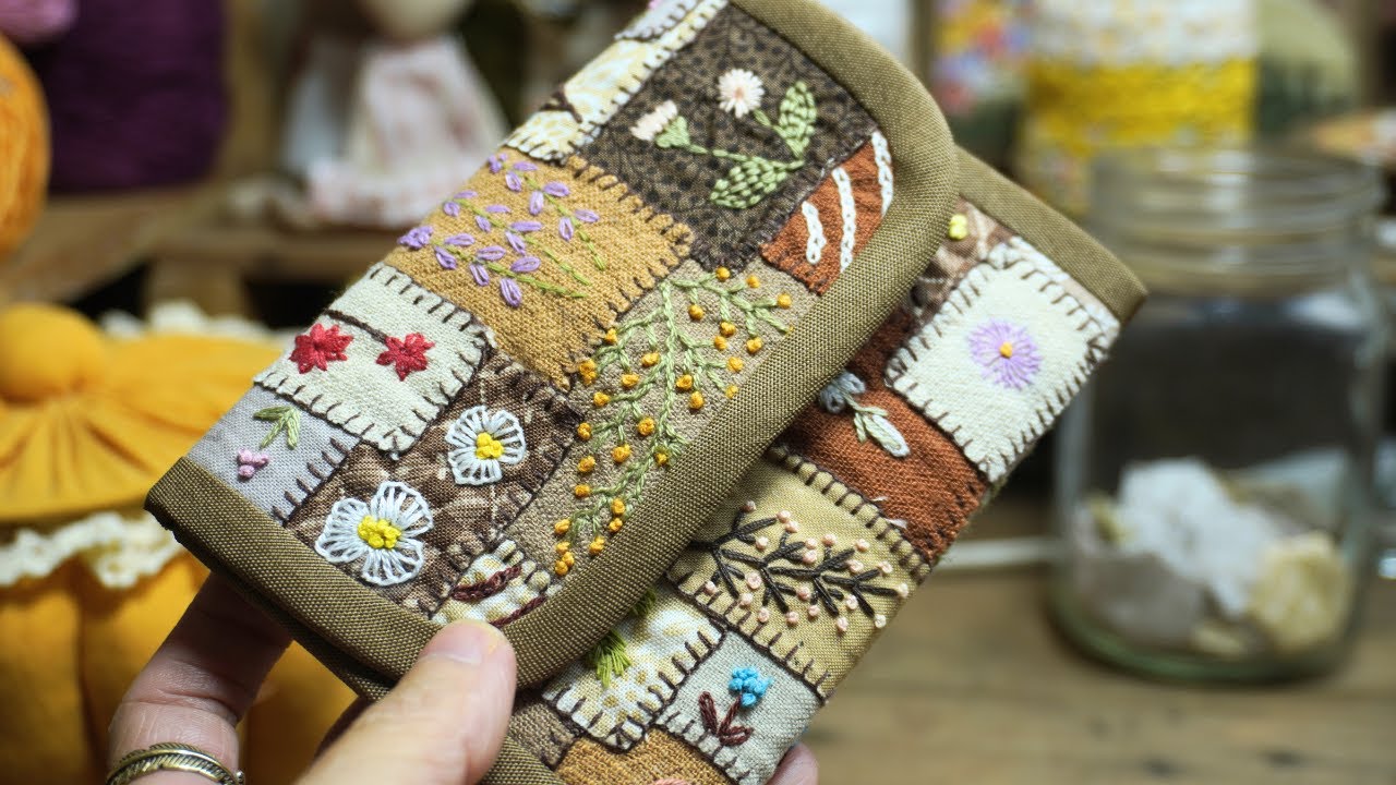 Sewing a Wallet from Fabric Scraps – A Patchwork and Hand Embroidery Idea