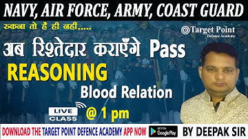 Reasoning | Blood Relation | Class - 1 | By Deepak sir | TARGET POINT DEFENCE ACADEMY JAIPUR
