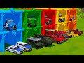 TRANSPORTING POLICE CARS MILITARY VEHICLES FIRE ENGINES WITH BIG TRUCKS Farming Simulator 22 