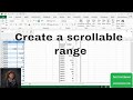 How to create a scrollable range for your data in Excel