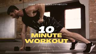 10 Min Dumbbell Core Workout At Home Plank Rows Side Plank Snatch