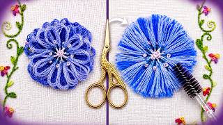 🪡 How to Stitch a Fluffy Turkey Loop Flower 🌸 The Secret to Realistic 3D Flowers + Fluffy Hack!✨