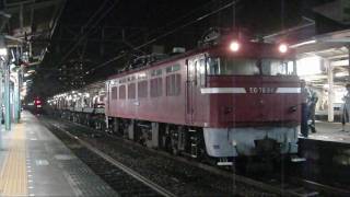 ED76型電気機関車けん引 レール輸送列車