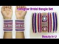 Diy  beautiful designer bridal bangle set making at homebridal silk thread bangles