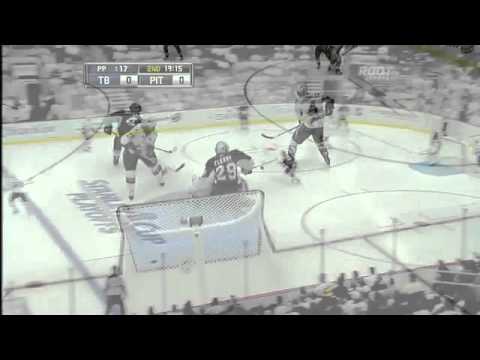 Fleury's Huge Save on Lecavalier (Game 1, Pens-Bolts Series 13/4/11)
