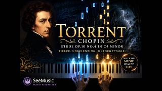 Étude Op. 10, No. 4 in C-sharp minor by Frédéric Chopin, often called “Torrent.”faster then original