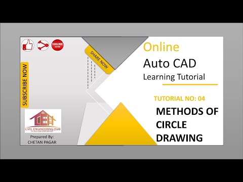 #04 | CIRCLE |Radius, diameter, 2p, 3p, TTR, TTT| AutoCAD FULL TUTORIAL | Methods of drawing circle|