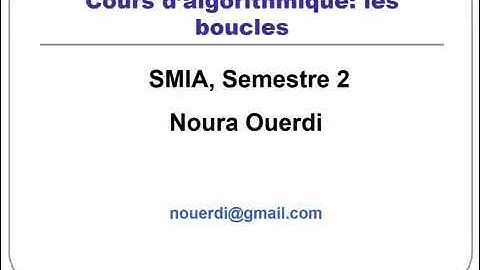 Mathématiques - (SMIA) : Informatique 2 (2020) - Pr. Ouerdi noura 1