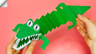 How to Make a Crocodile Paper - moving paper toys - paper crafts easy