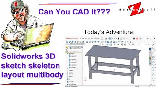 Solidworks 3d sketch skeleton layout multibody master model