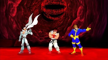 Marvel VS Capcom 2 - Jin/Ryu/Cyclops - Expert Difficulty Playthrough