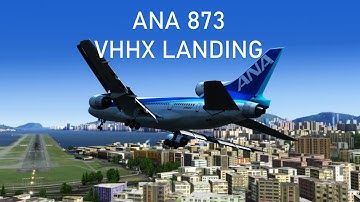 Prepar3d v4.5 [P3D v4] ANA L1011 | IGS (LOC) approach and landing runway 13 Kai Tak VHHX | 啓徳空港に着陸