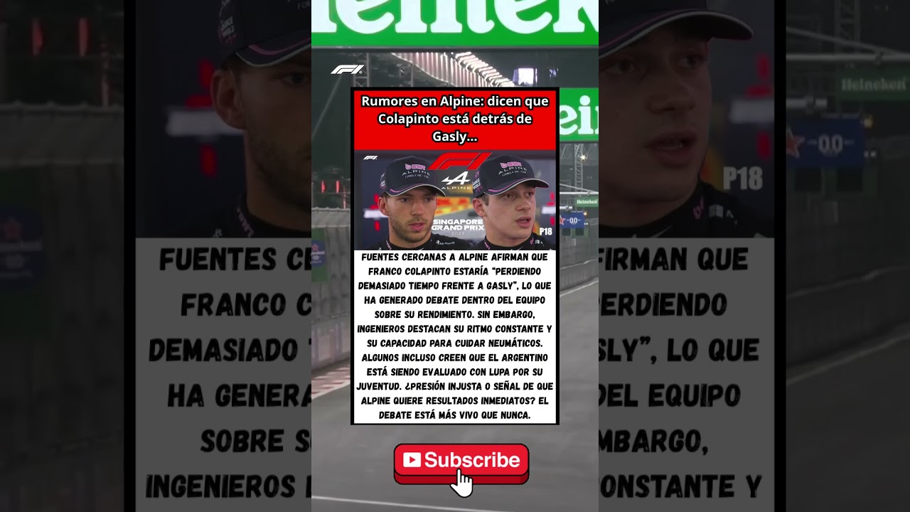 😰 “Rumores en Alpine: dicen que Colapinto está detrás de Gasly…”