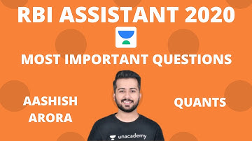 RBI Assistant 2020 | Most Important Questions | Aashish Arora