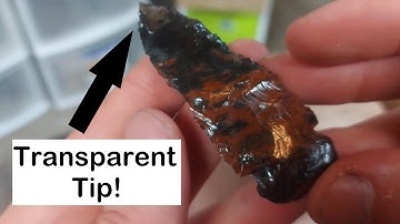 Flint Knapping a Burning Red Late Stage Preform, Mahogany Obsidian!! Rockhounding