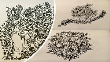 Zentangle patterns for beginners || Evolution of my zentangles part 7