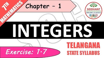 EXERCISE 1.7| TS-CLASS 7TH-MATHS-CHAPTER 1-INTEGERS ||