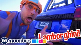 Learn about Sports Cars | Sing With Blippi | Blippi | Kids Songs | Moonbug Kids