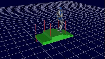 Walking on stairs with multiple contacts