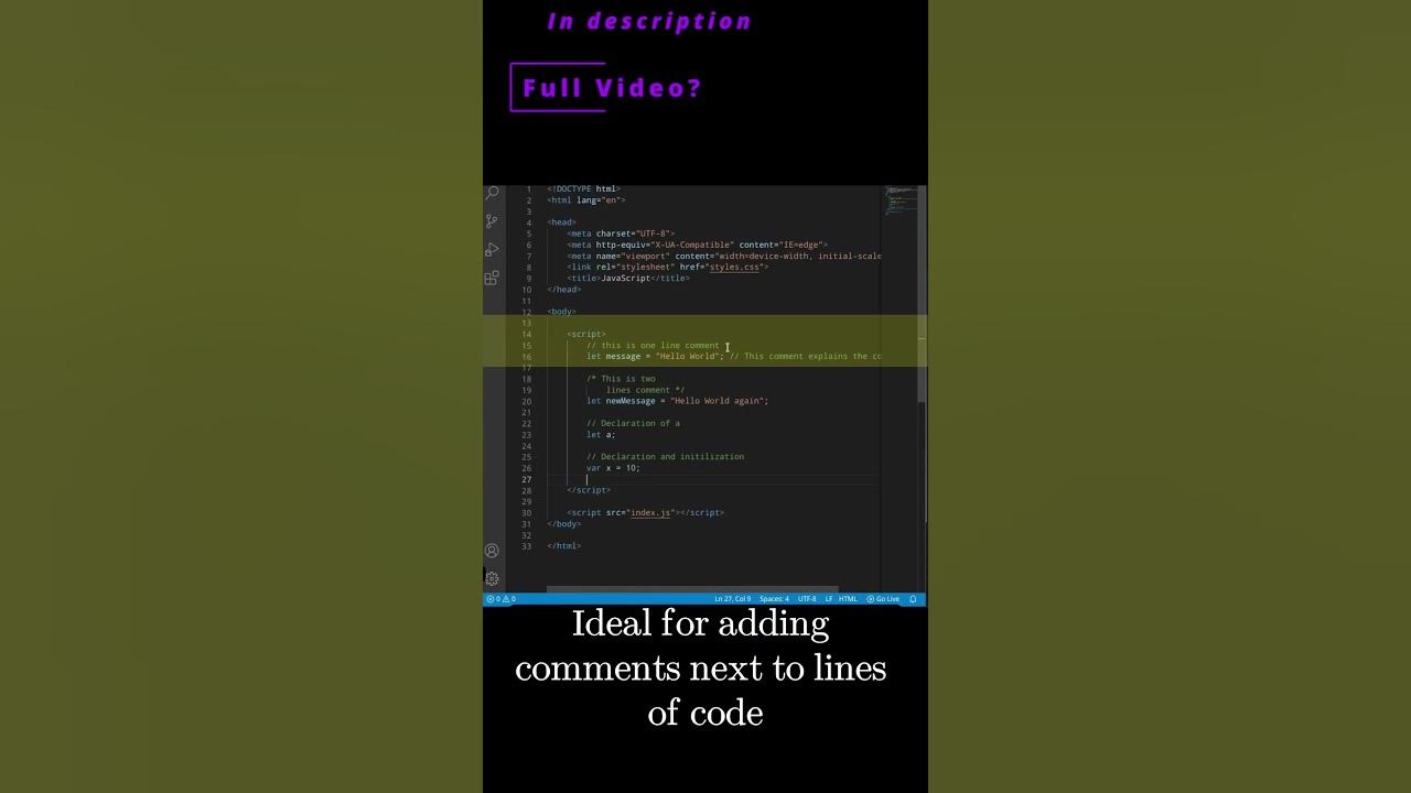 🧬 JavaScript 3a 🧬 JavaScript comments 🧬 #javascript #js #coding #omg # ...