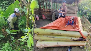 Making a swimming pool with banana trees - my children's joy