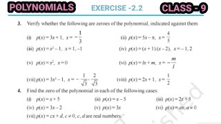 polynomial class 9 exercise 2.2 l Question(3,4) l class 9 exercise 2.2 l exercise 2.2 class 9 #maths