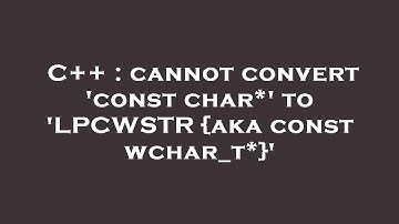 C++ : cannot convert 