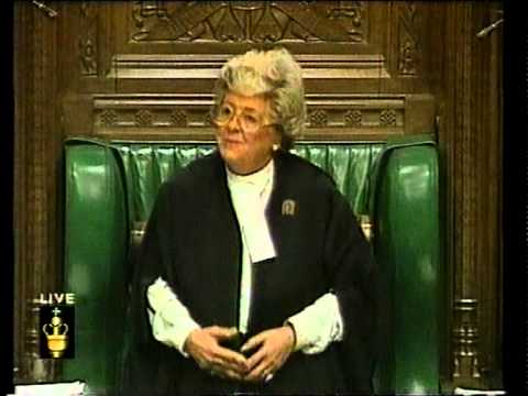 House of Commons - Betty Boothroyd - 'I have not finished this yet'