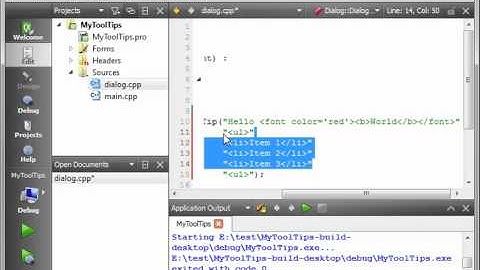 C++ Qt 59 - ToolTips with HTML styling and images from resources