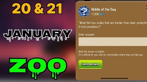 Zoo riddle of the day 20 & 21 January | Riddle of the day Zoo today | riddle of the day zoo | #zoo