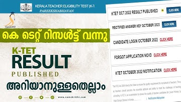 K-TET Result Published | October-2022 Exam | Server Busy Issues | All details in Malayalam
