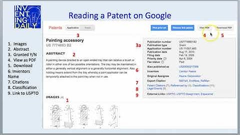 Reading a patent on Google