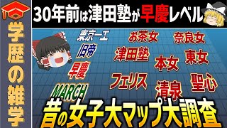 【ゆっくり解説】津田塾・東女・本女は早慶・MARCH以上のレベルだった?女子大の栄光と凋落